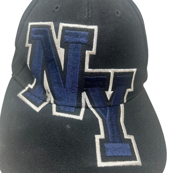 NY Logo Baseball Hat Black Blue Adjustable Cap NYC - Picture 6 of 11